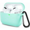 Silikónové púzdro pre Airpods 3 s karabínou - Mätová
