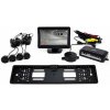 Asistenty parkovania TFT01 4,3” s kamerou CAM-402 LED v podložke pod ŠPZ, 4-senzorové, čierne
