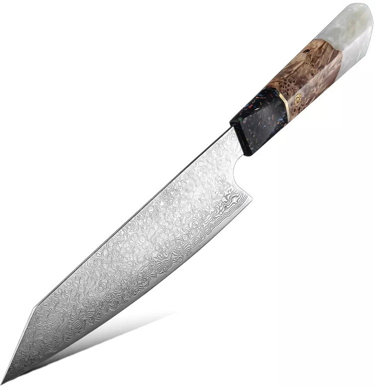 IZMAEL Damaškový kuchynský nôž Saltama Kiritsuke/Biela 20 cm