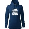 Swimming is in my DNA - Mikina dámská Cape s kapucí - L ( Polnočná modrá )