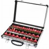 Extol Premium 44040 | Frézy profilové s SK plátkami stopka 8 mm - 35-dielna sada, hliníkový kufrík