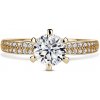 Florence Side Stones | Zásnubný prsteň so stredovým kameňom 0.900ct, žlté zlato, s diamantmi 52