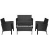 Sada RUŽOVÉHO záhradného nábytku TEESA čierna