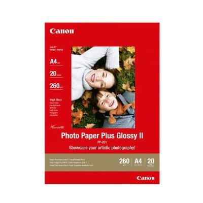 Canon Photo Paper Plus Glossy, PP-201 A4, fotopapier, lesklý, 2311B019, biely, A4, 260 g/m2, 20 ks, inkoustový