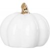 Dekorácia MagicHome, Tekvica so zlatou stopkou, biela, porcelán, 12,7x12,3x10,8 cm