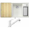 Blanco AXIA III 6 S biela s excentrom + drevená krájacia doska 523466 + Blanco DARAS-S biela 517735