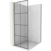 Mexen Kioto L, sprchová zástena Walk-In 90 x 200 cm, 8mm číre sklo čierny vzor, zlatý matný profil, 800-090-103-55-77