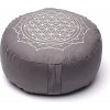 Yogi & Yogini Naturals Meditačný vankúš dizajn Kvet života mandala sivý z bielej organickej bavlny 1ks