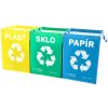 Súprava Sixtol Tašky na triedený odpad SortT Easy 3 Basic, 30 x 30 x 40 cm, 3 x 36 l, 3 ks