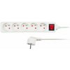 Solight predlžovací prívod, 5 zásuviek, biely, vypínač, 1,5m PP50