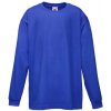 Dětské tričko Fruit of the Loom Valueweight dlouhý rukáv - kráľovská modrá 104 (3-4)