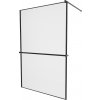 MEXEN/S - KIOTO Sprchová zástena WALK-IN s poličkou a držiakom uterákov 90 x 200, transparent/čierna 8 mm, čierna 800-090-121-70-70