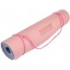 Yoga TPE 6 Double Mat podložka na cvičení růžová-modrá