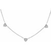 Silvego Strieborný náhrdelník Barlow so srdiečkami a čírymi Brilliance Zirconia LPS0631NS