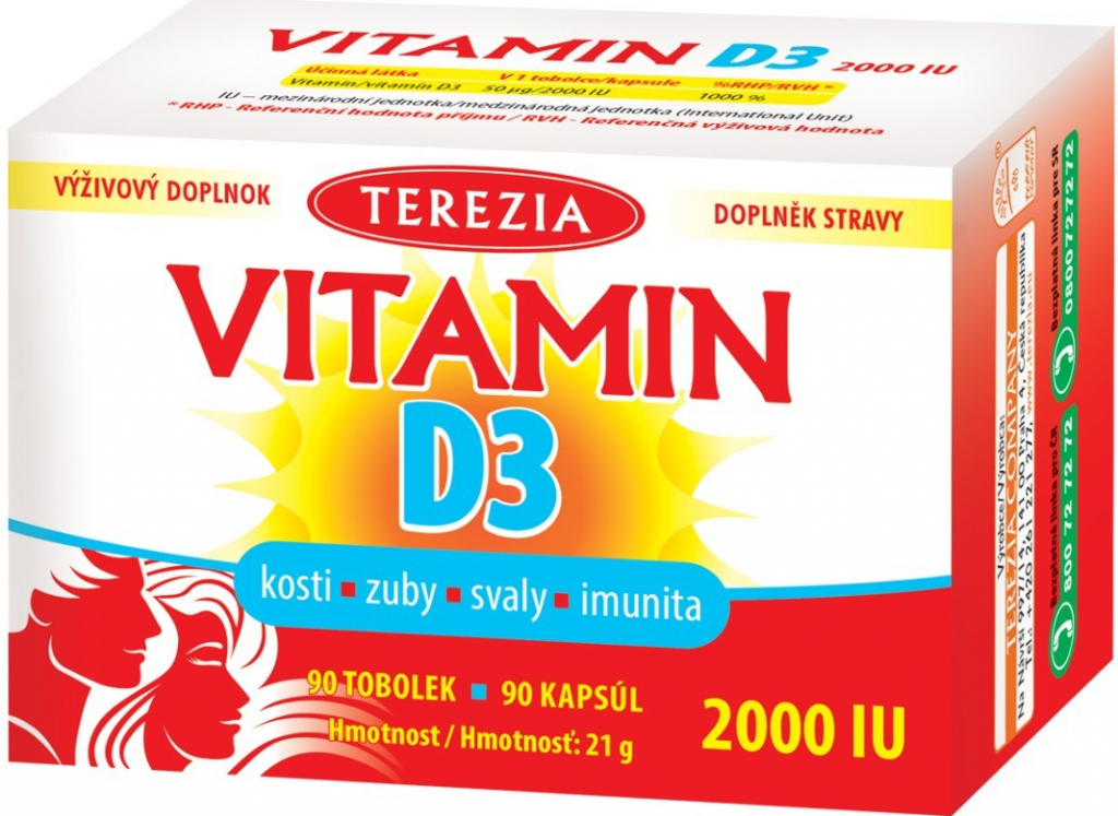 TEREZIA Vitamín D3 2000 IU 90 kapsúl od 4,03 € - Heureka.sk