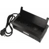 Nábytková zásuvka skrytá 2x230V + 2xUSB +2xRJ45 2mm oblá čierna - 1,5m kábel (ORNO)