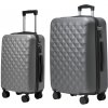 ROWEX Veľký a príručný cestovný kufor s TSA zámkom ROWEX Crystal 2v1 Farba: Čierno šedá 57x37x21 cm, 66x42x24 cm, 77x50x28 cm ABS