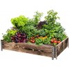 ATMOWOOD Drevený vyvýšený záhon s kovaním 120 x 80 x 20 cm - opálený