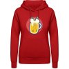 AWDis Hoodie Mikina - Dizajn - Smrtka v Pive - Ohnivá červená - XL - Dámske