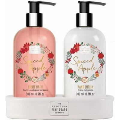 Scottish Fine Soaps Spiced Apple - Korenené Jablko tekuté mydlo dávkovač 300 ml + mlieko na ruky dávkovač 300 ml, duo set