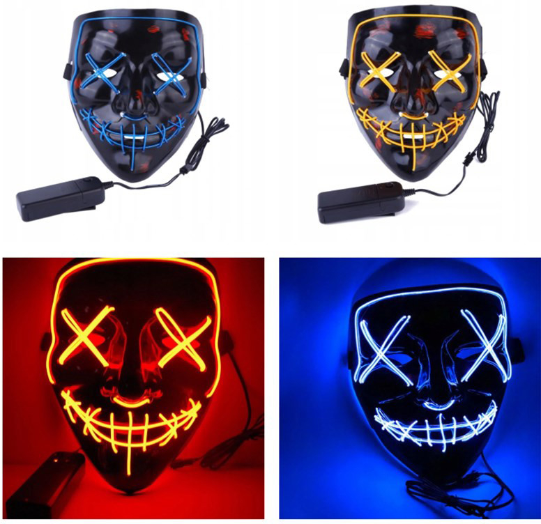 Maska LED svietiaca farebná