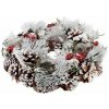 Veniec MagicHome Vianoce, so zasneženou čečinou, adventný, 31x8,5 cm