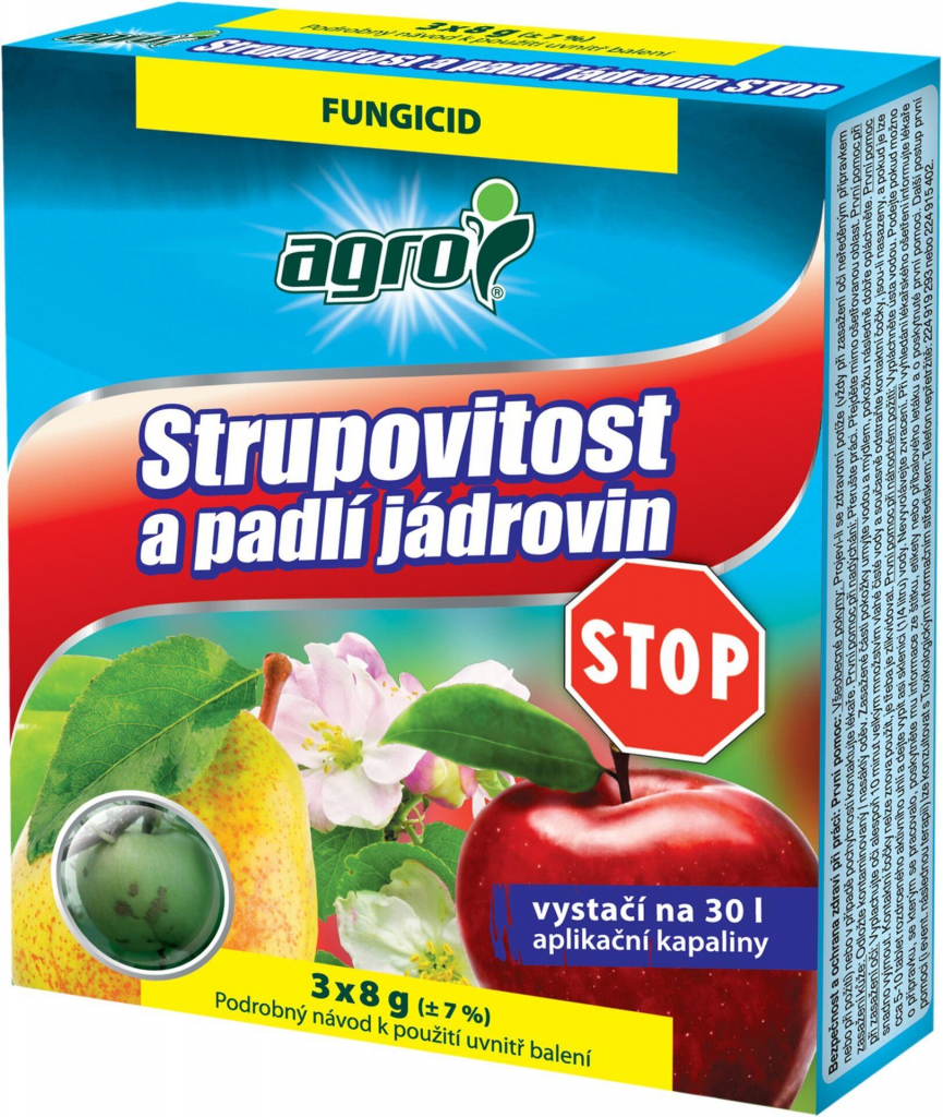 Agro Strupovitost a padlí jádrovin STOP 3x8 g