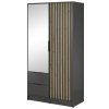 ArtPS Šatníková skriňa KELLY 2D so zrkadlom | grafit