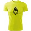 Eat sleep tennis - Pánske tričko Fantasy športové - S ( Neonová žltá )