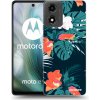Picasee silikónový čierny obal pre Motorola Moto E14 - Monstera Color