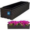 Kvetináč záhradný drevený box na terasu s vložkou antracit 64x20 cm