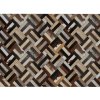 Kondela Luxusný kožený koberec, hnedá/čierna/béžová, patchwork, 140x200 , KOŽA TYP 2
