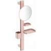 Ideal Standard ALU+ Kozmetické zrkadlo s poličkou a pohárikom na kefky a pastu, rosé BD589RO