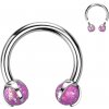 Steel Edge Piercing do ucha z titánu SETIH28 Farba: Ružová