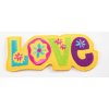 Nažehľovacia záplata - LOVE - rozmer 4,5 cm x 10,5 cm - žltá