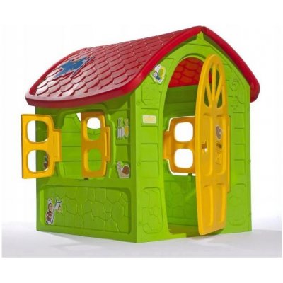 LEAN TOYS Záhradný domček pre deti zeleno-červený
