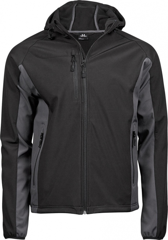 Tee Jays Tenký softshell s kapucňou Performance Black/Dark Grey