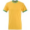 Pánske tričko Fruit of the Loom Ringer - Žltá a zelená XXL