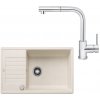 SET480 - Gránitový drez Blanco Zia XL 6 S Compact biela soft + Kuchynská batéria Rosan Zerro JZ38601 chróm