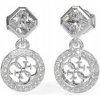 Strieborné náušnice Guess 4G CRUSH visiace logo kryštály JUBE04154JW