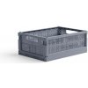 Skladacia prepravka midi Made Crate - blue grey