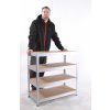Kovový regál Biedrax 50 x 120 x 120 cm, pozinkovaný - 4 police MDF
