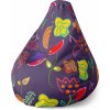 Sablio Sedací vak Pear Nakreslené kvetiny - 70 x 95 x 15 cm