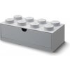 LEGO® stolové box 8 so zásuvkou 31,6 x 15,8 x 11,3 cm sivá