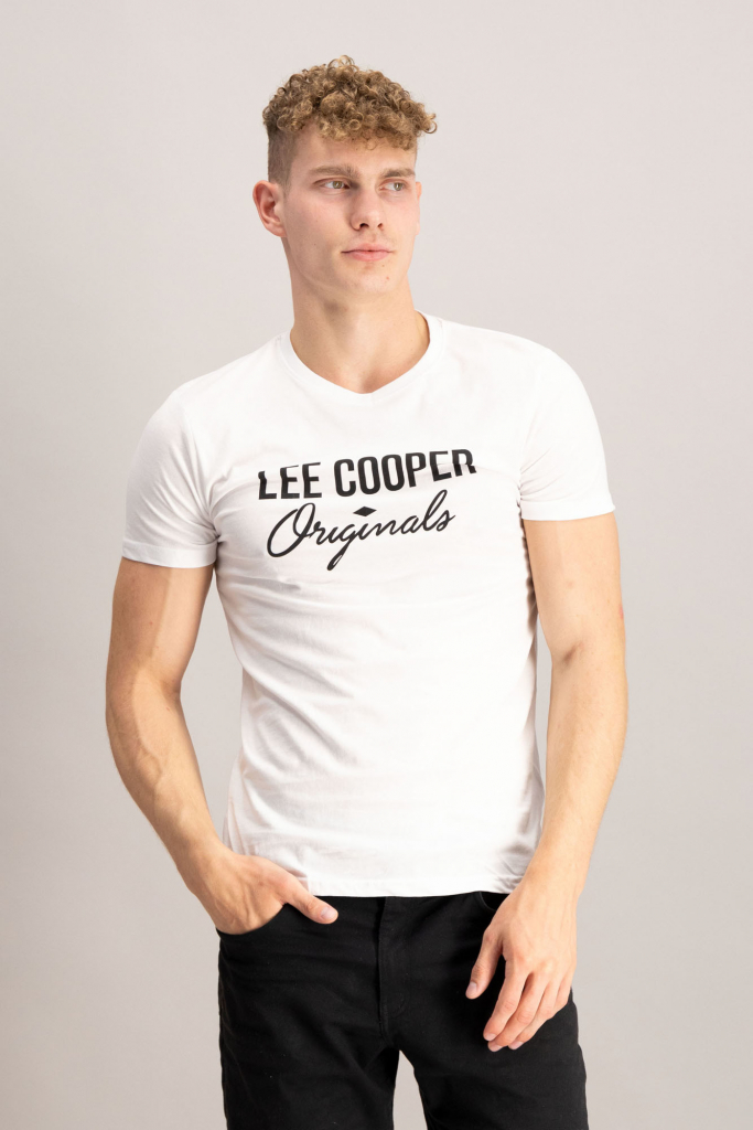 Lee Cooper pánske tričko Logo biele