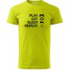 Play Eat Sleep Repeat game - Klasické pánske tričko vyššej gramáže - 3XL ( Limetková )