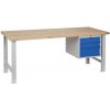 Manutan Dielenský stôl Weld s 3 zásuvkami, 84 x 200 x 80 cm, sivý