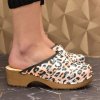 Dámske kožené leopardie dreváky CROPS
