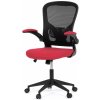 Autronic KA-V317 RED Kancelárska stolička, čierny plast, červená látka, sklápacie podrúčky, kolieska pre tvrdé podlahy