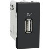 Unica - USB 2.0 nabíjací konektor, 1M, Antracit